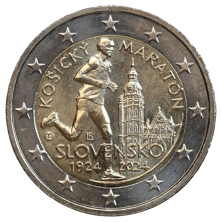 2 euros conmemorativa 100 años del Maratón internacional de Košice